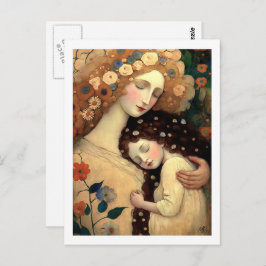 Fröhliche Mutter-Tag Mutter und Tochter-Gemälde Postkarte