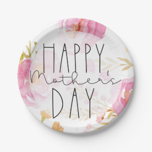 Fröhliche Muttertagsflora Pappteller