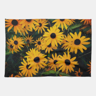 fröhliche Naturfotografie in Gelb und Schwarz-Blum Geschirrtuch