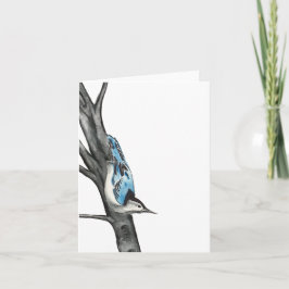 Fröhliche Nuthatch-Faltkarte Karte