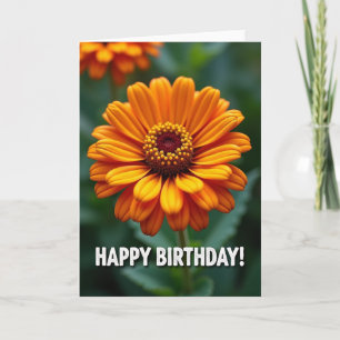 Fröhliche Orange-Blumen-Karte Karte