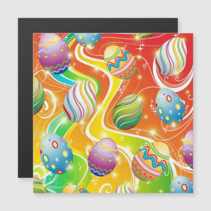 Fröhliche Ostereier Festtagsmuster Magnetkarte