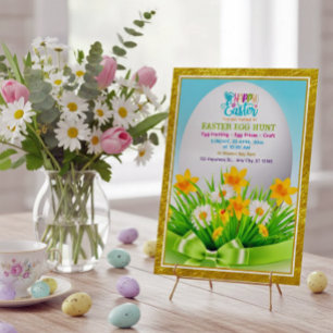 Fröhliche Ostereiersuche Frühlingsflorales Daisy Dankeskarte