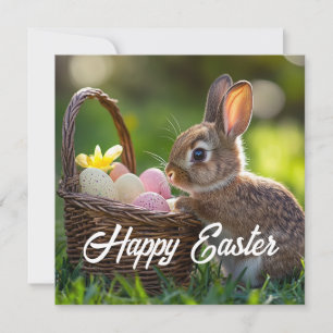 Fröhliche Ostergrußkarte – Süßer Hase  Feiertagskarte