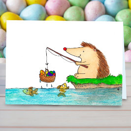 Fröhliche Ostergrußkarte von N. Janes mit Igel Karte