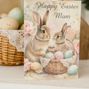 Fröhliche Osterhasen für Mama zum Feiertag Feiertagskarte