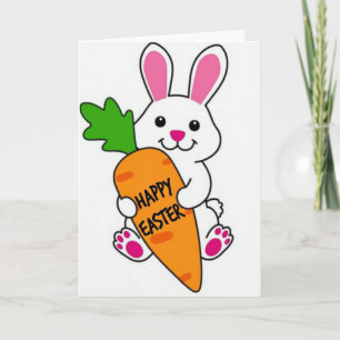 Fröhliche Osterhasen-Karottenkarte Karte