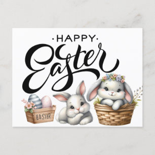 Fröhliche Osterhasen  Postkarte
