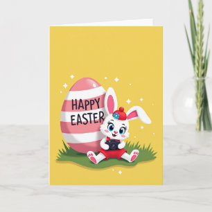 Fröhliche Osterhasen-Postkarte Karte