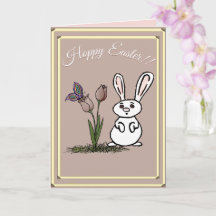 Fröhliche Osterhasen & Tulpen Karte