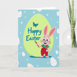Fröhliche Osterkarte mit Hasenmotiv Karte