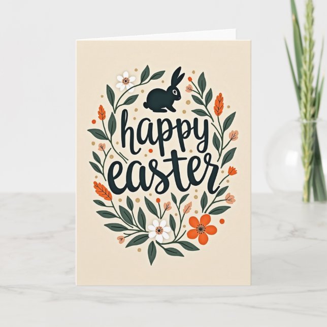 Fröhliche Ostern Botanikkarte Karte (Vorderseite)