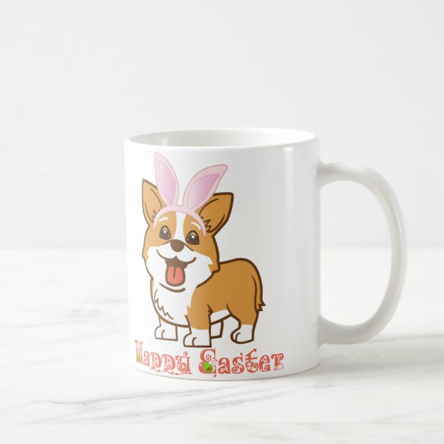 "Fröhliche Ostern" Corgi-Tasse Tasse (Rechts)