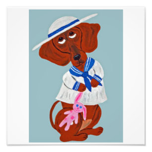 Fröhliche Ostern Dachshund Falte Grußkarte Fotodruck