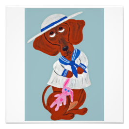 Fröhliche Ostern-Dachshund-Karte Fotodruck