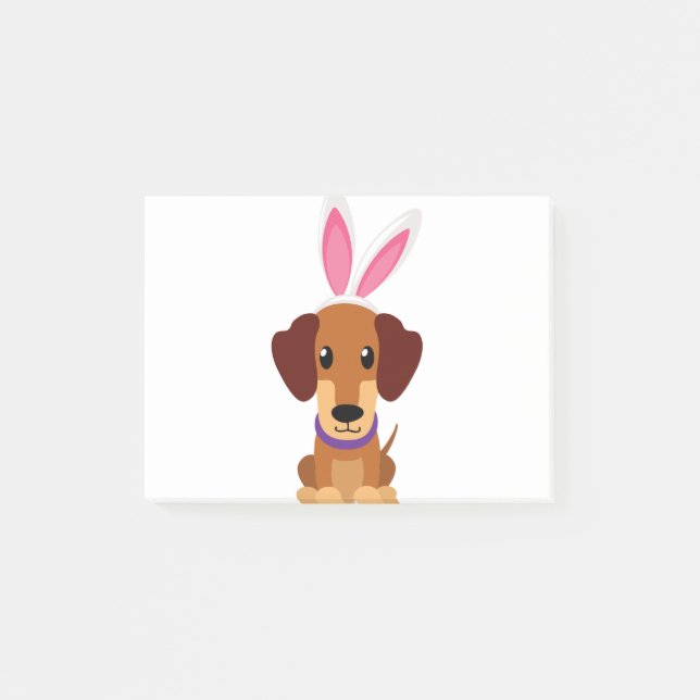 Fröhliche Ostern Daschund Post-it Klebezettel (Vorderseite)