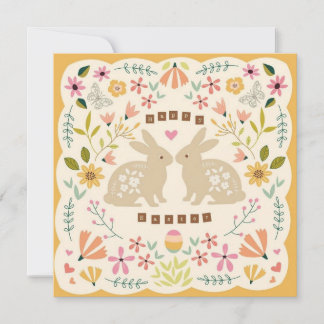 Fröhliche Ostern Floral Bunny Karte – Süßer Frühli