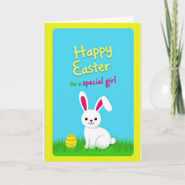Fröhliche Ostern gestreifte Ei Karte (Vorderseite)