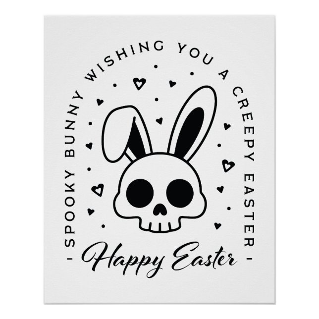 Fröhliche Ostern gruselige Wünsche spooky bunny Poster (Vorderseite)