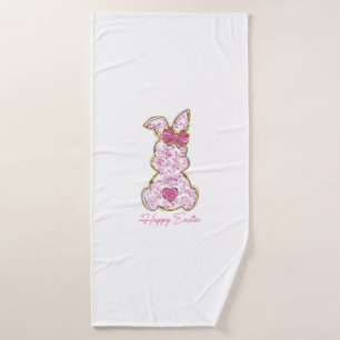 Fröhliche Ostern Häschen Mädchen Ostern Frauen Ros Badehandtuch