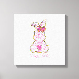 Fröhliche Ostern Häschen Mädchen Ostern Frauen Ros Leinwanddruck