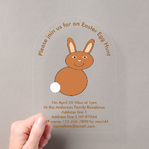 Fröhliche Ostern Häschen Ostereier-Suche Acryleinladungen
