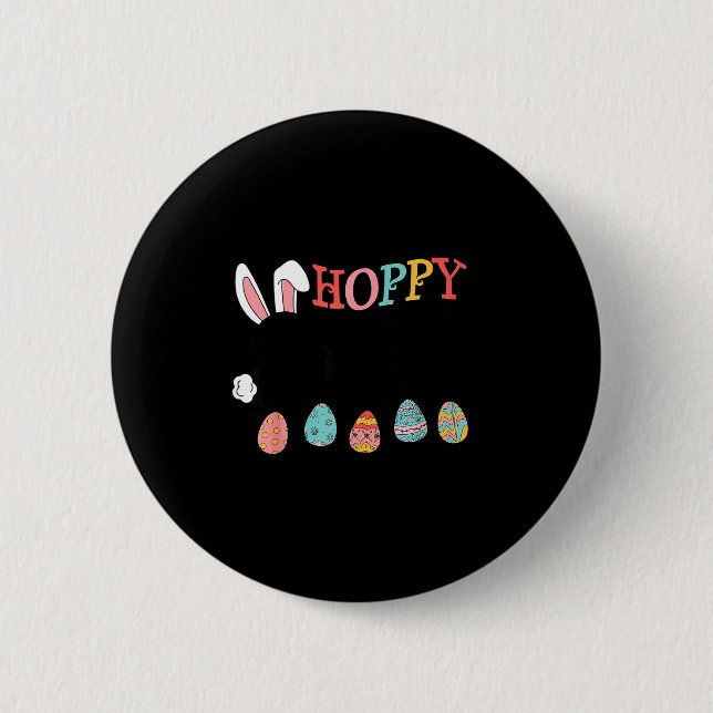 Fröhliche Ostern Hase Eier lustig  Button (Vorderseite)