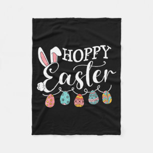 Fröhliche Ostern Hase Eier lustig Fleecedecke