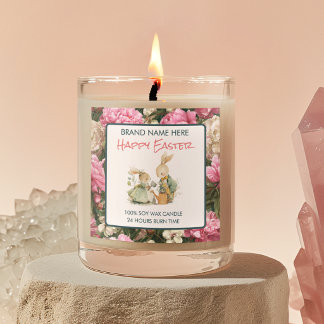 Fröhliche Ostern Hasen Benutzerdefiniertes Kerzene Quadratischer Aufkleber