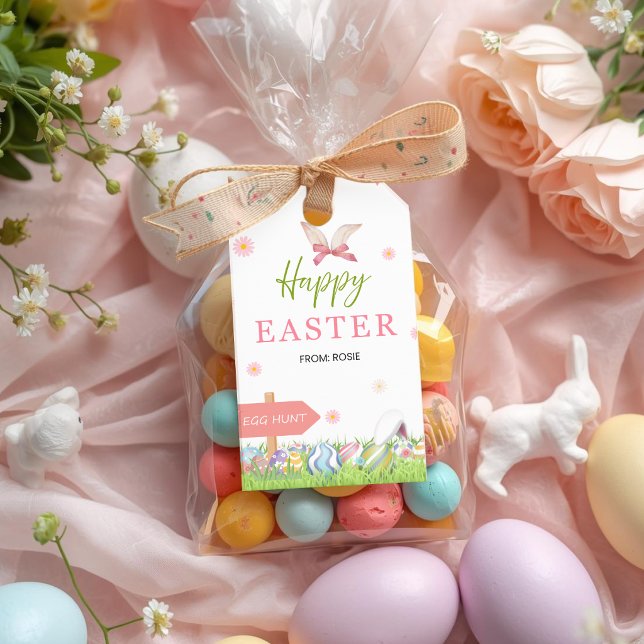 Fröhliche Ostern Hasen Geschenkanhänger | Ostereie (Von Creator hochgeladen)