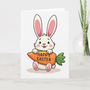 Fröhliche Ostern Hasen Karotte Karte