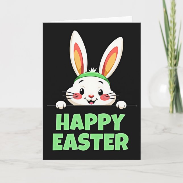 Fröhliche Ostern-Hasen-Karte Karte (Vorderseite)
