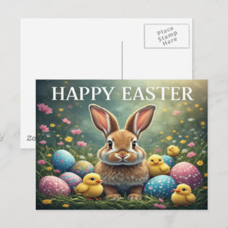 Fröhliche Ostern Hasen Postkarte