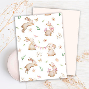 Fröhliche Ostern Hasen Wasserfarben Muster Feiertagskarte