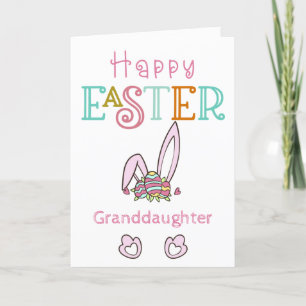Fröhliche Ostern Hasenohren und Eier Süß Feiertagskarte