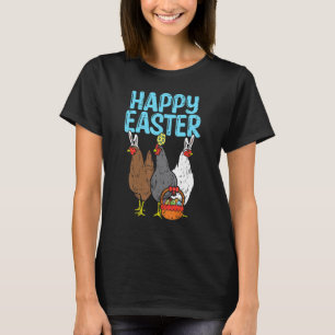 Fröhliche Ostern Hühner Hasen Ei Geflügel Farm Tie T-Shirt