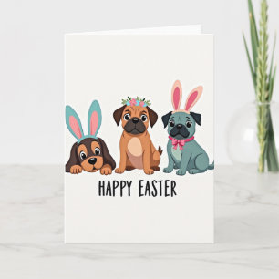 Fröhliche Ostern-Hunde-Freunde-Karte Karte