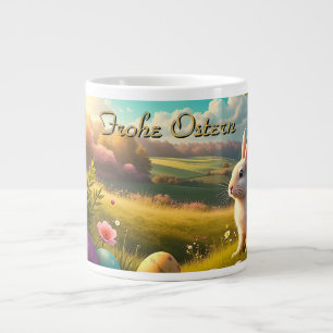 Fröhliche Ostern in einer Frühlingslandschaft Jumbo-Tasse