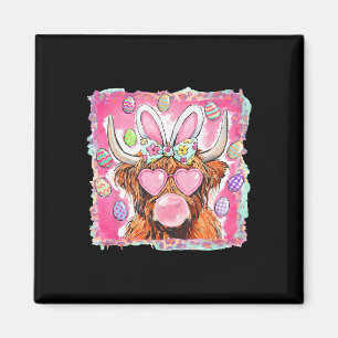 Fröhliche Ostern Kuh Bunny Ohren Bubblegum Rosa Mä Magnet