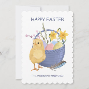 Fröhliche Ostern-Küken Flache Feiertagskarte