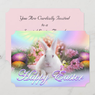 Fröhliche Ostern mit Häschen Einladung