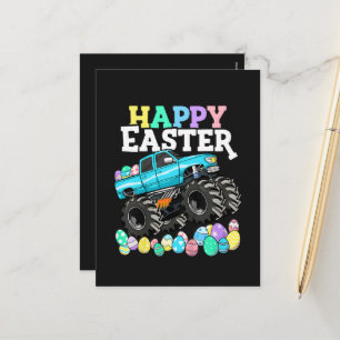 Fröhliche Ostern Monster Truck Ostereier Feiertagspostkarte