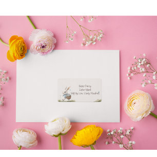 Fröhliche Ostern, Osterhasen mit Eiern Adressaufkleber