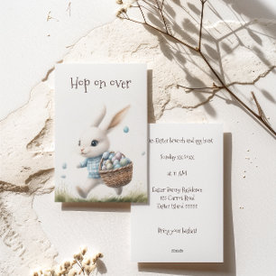 Fröhliche Ostern, Osterhasen mit Eiern Feiertagskarte