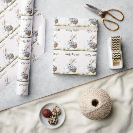 Fröhliche Ostern, Osterhasen mit Eiern Geschenkpapier