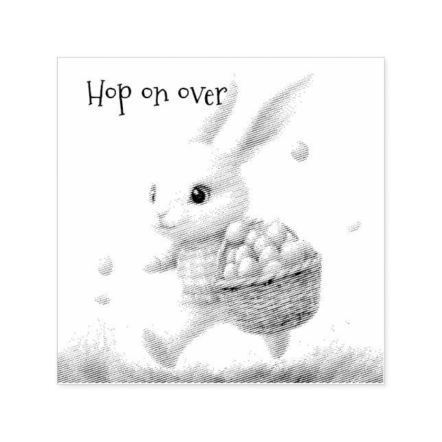 Fröhliche Ostern, Osterhasen mit Eiern Permastempel (Design)