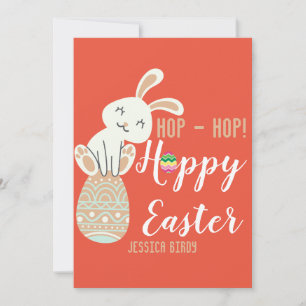 Fröhliche Ostern, Osterhasen, niedliche Familie Feiertagskarte