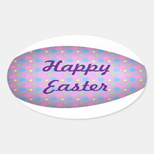 Fröhliche Ostern Ovaler Aufkleber