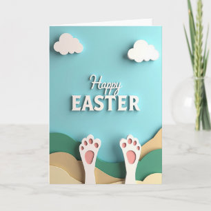 Fröhliche Ostern Pfoten Grußkarte Karte