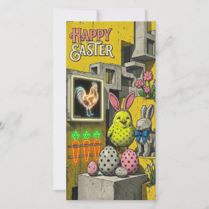 Fröhliche Ostern Retro-Karte Feiertagskarte